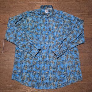 Cinch Button Up Shirt Mens L Paisley L/S Cotton Western Rodeo Cowboy Pocket Logo